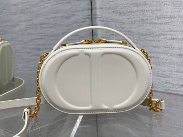 Dior CD Signature Oval Camera Bag white