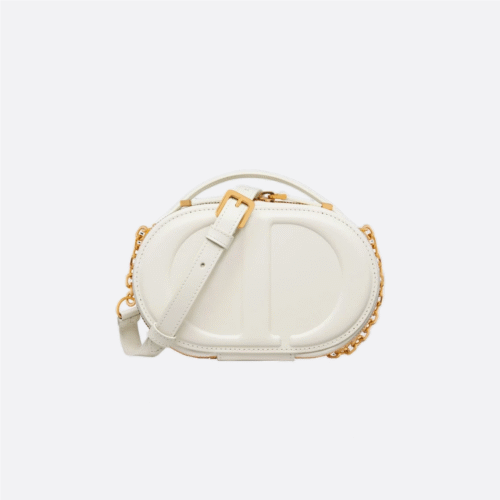 Dior CD Signature Oval Camera Bag white