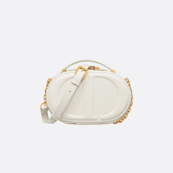 Dior CD Signature Oval Camera Bag white
