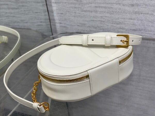 Dior CD Signature Oval Camera Bag white