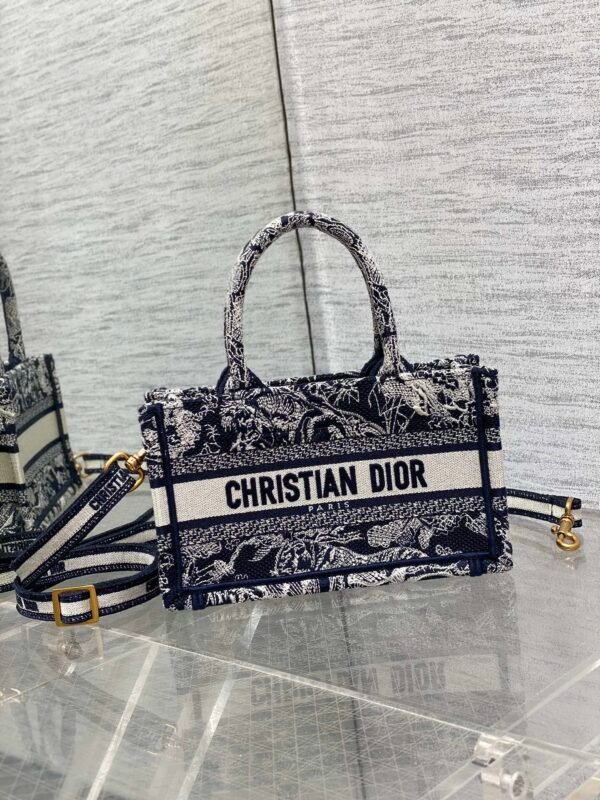 S5573CRGO_M928 (1) Mini Dior Book Tote Blue
