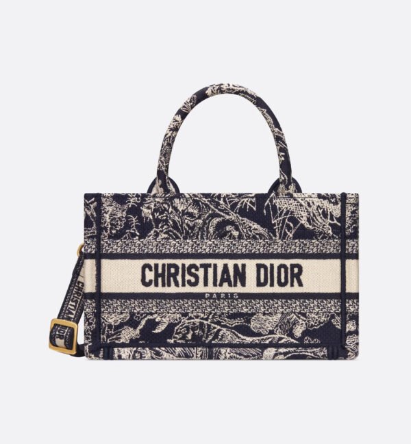 S5573CRGO_M928 (1) Mini Dior Book Tote Blue