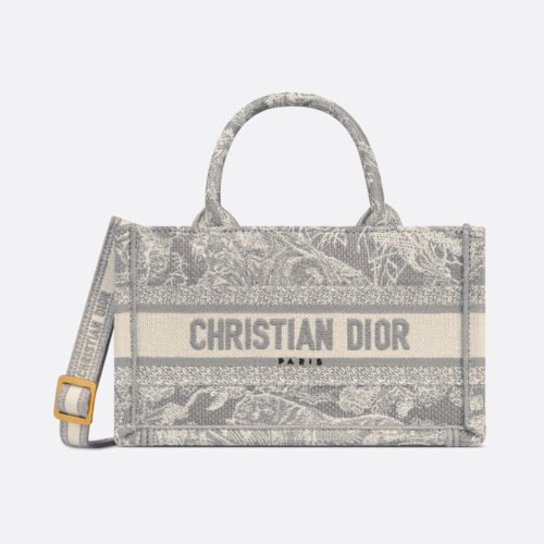 Mini Dior Book Tote Grey