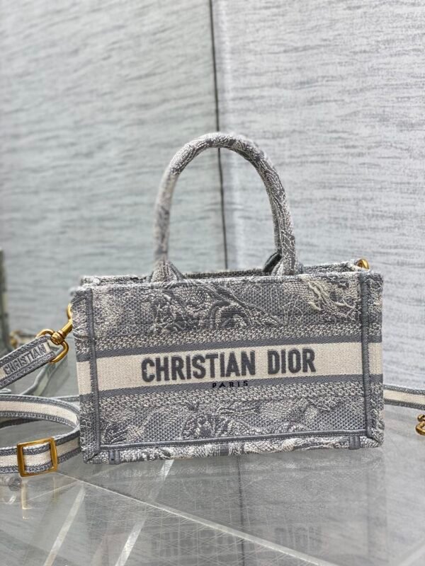 Mini Dior Book Tote Grey