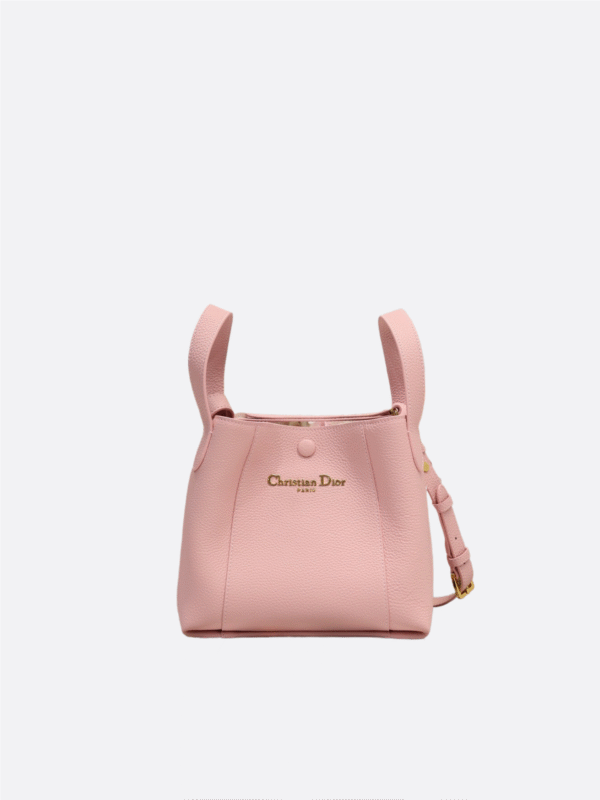 Dior Small Signature Bucket Bag Pink Grained Calfskin
