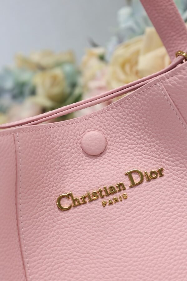 Dior Small Signature Bucket Bag Pink Grained Calfskin