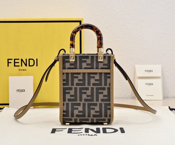 Sunshine Mini FF-Jacquard Cross-Body Bag