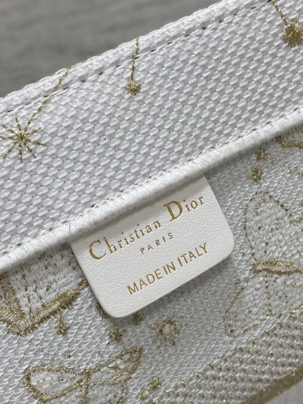 White+Gold+Butterfly-M (1) Medium Dior Book Tote Golden Butterfly