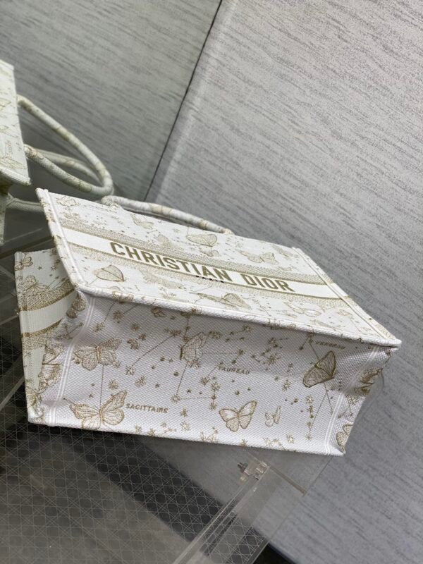 White+Gold+Butterfly-M (2) Medium Dior Book Tote Golden Butterfly
