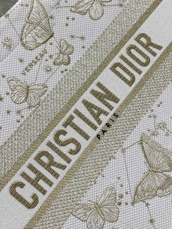 White+Gold+Butterfly-M (5) Medium Dior Book Tote Golden Butterfly