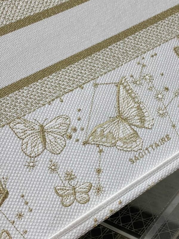 White+Gold+Butterfly-M (6) Medium Dior Book Tote Golden Butterfly