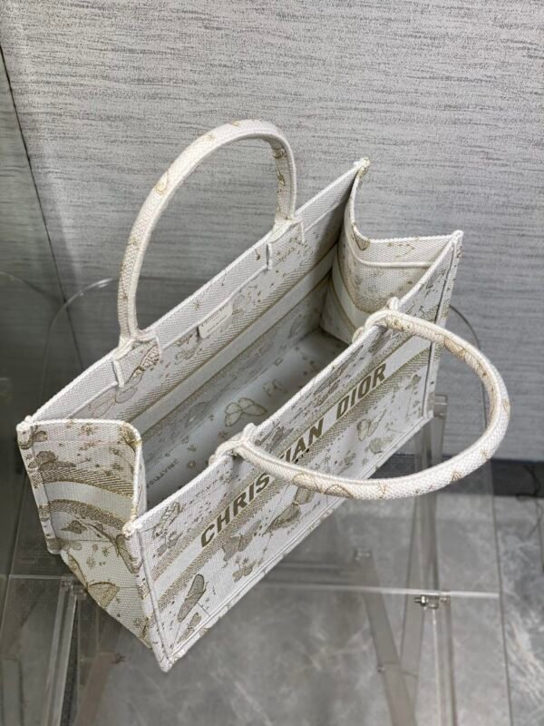 White+Gold+Butterfly-M (7) Medium Dior Book Tote Golden Butterfly
