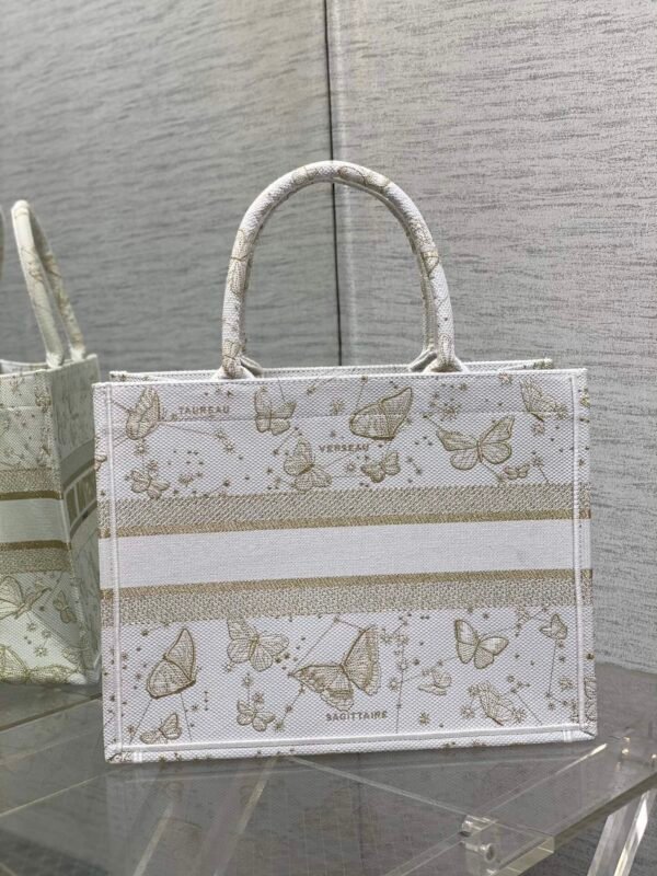 White+Gold+Butterfly-M (8) Medium Dior Book Tote Golden Butterfly