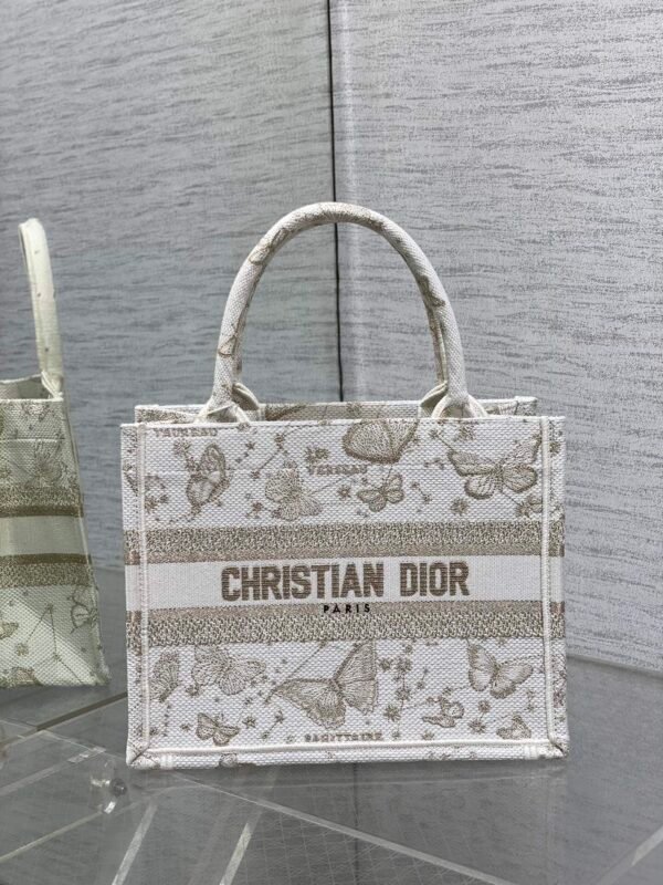 Small Dior Book Tote Golden Butterfly