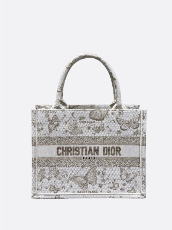 Small Dior Book Tote Golden Butterfly