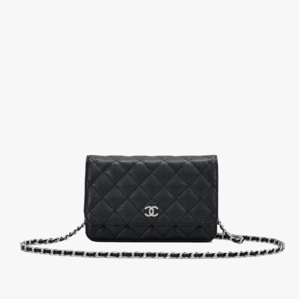 Chanel Chanel Classic Quilted WOC Wallet Crossbody Bag Black in Leather Grained cowhide