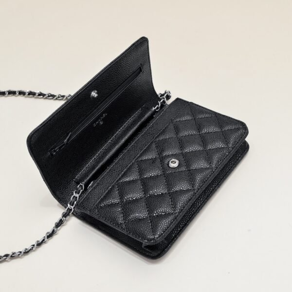 Chanel Chanel Classic Quilted WOC Wallet Crossbody Bag Black in Leather Grained cowhide