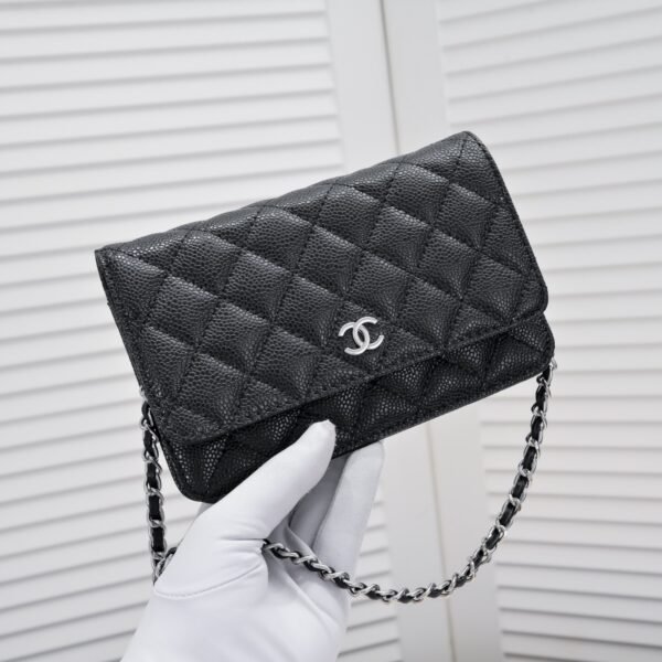 Chanel Chanel Classic Quilted WOC Wallet Crossbody Bag Black in Leather Grained cowhide