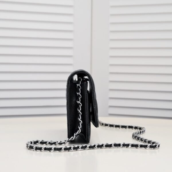 Chanel Chanel Classic Quilted WOC Wallet Crossbody Bag Black in Leather Grained cowhide