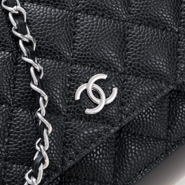 Chanel Chanel Classic Quilted WOC Wallet Crossbody Bag Black in Leather Grained cowhide