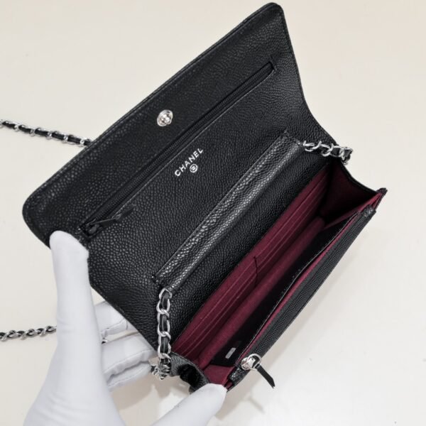 Chanel Chanel Classic Quilted WOC Wallet Crossbody Bag Black in Leather Grained cowhide