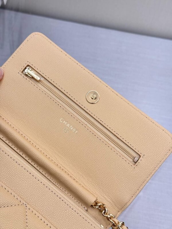 Chanel Chanel Classic Quilted WOC Wallet Crossbody Bag Beige in Leather Grained cowhide