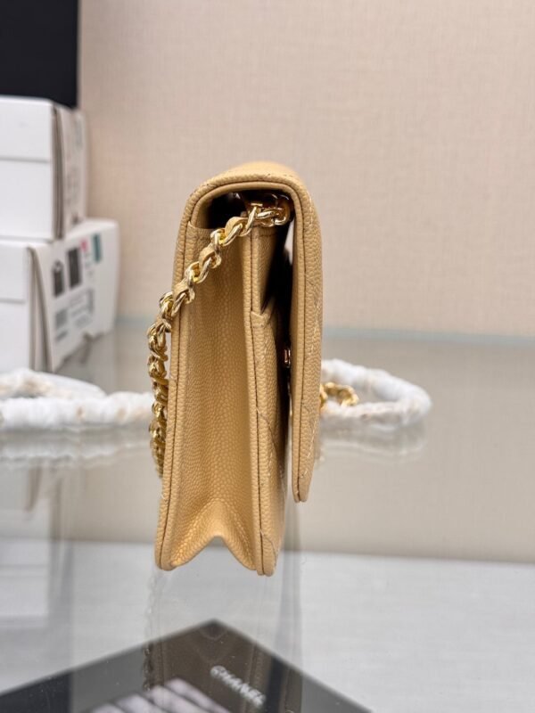 Chanel Chanel Classic Quilted WOC Wallet Crossbody Bag Beige in Leather Grained cowhide