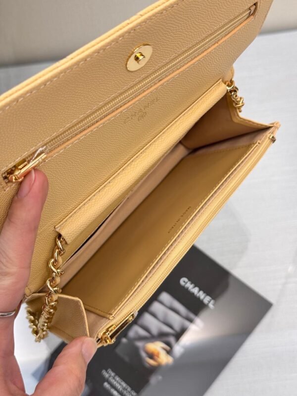 Chanel Chanel Classic Quilted WOC Wallet Crossbody Bag Beige in Leather Grained cowhide