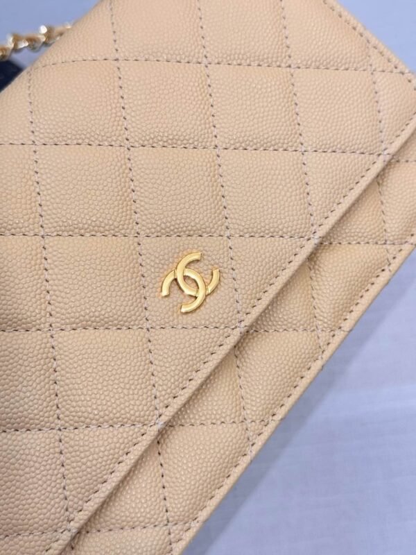 Chanel Chanel Classic Quilted WOC Wallet Crossbody Bag Beige in Leather Grained cowhide