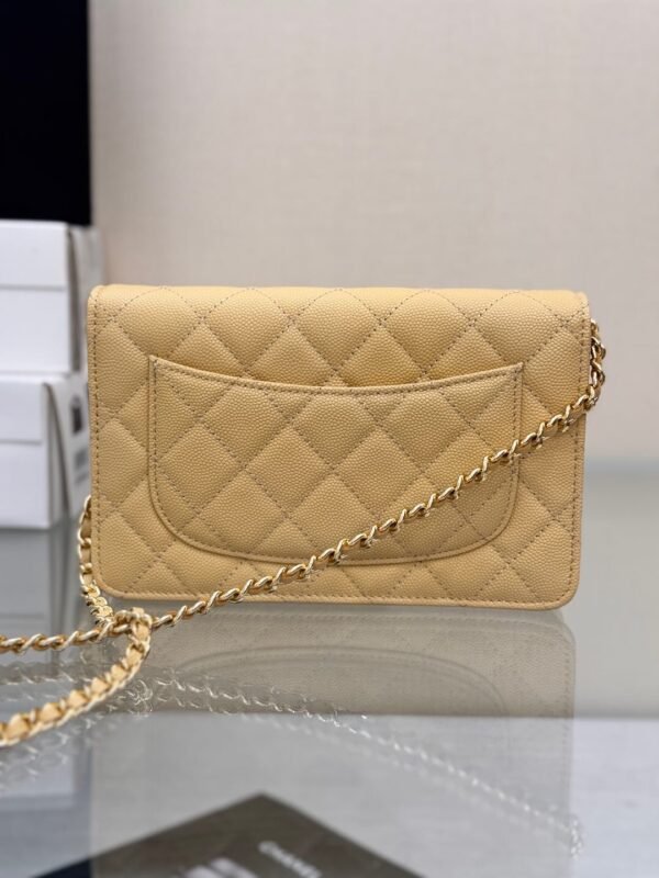 Chanel Chanel Classic Quilted WOC Wallet Crossbody Bag Beige in Leather Grained cowhide