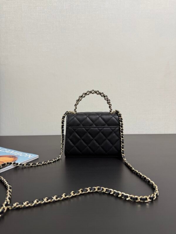 Chanel Chain Mini Bag Grained Shiny Calfskin & Gold Metal