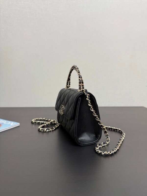 Chanel Chain Mini Bag Grained Shiny Calfskin & Gold Metal