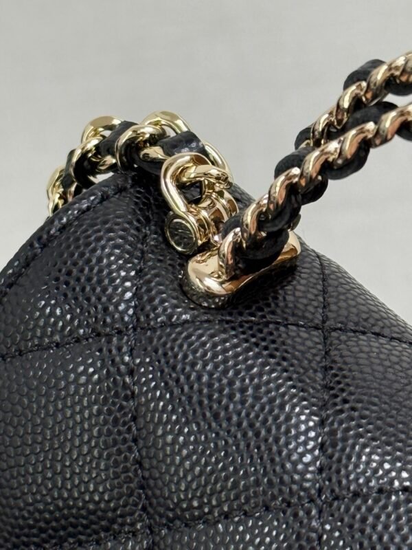 Chanel Chain Mini Bag Grained Shiny Calfskin & Gold Metal