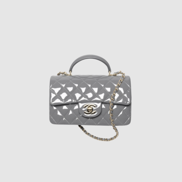 Chanel Mini Flap Bag with Top Handle Patent Calfskin