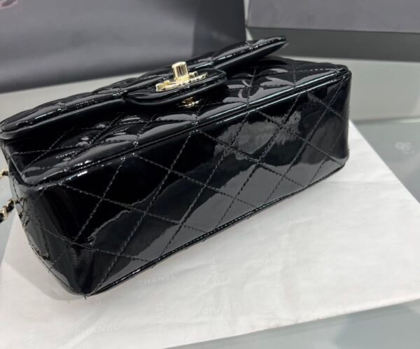 Chanel Mini Flap Bag with Top Handle Patent Calfskin