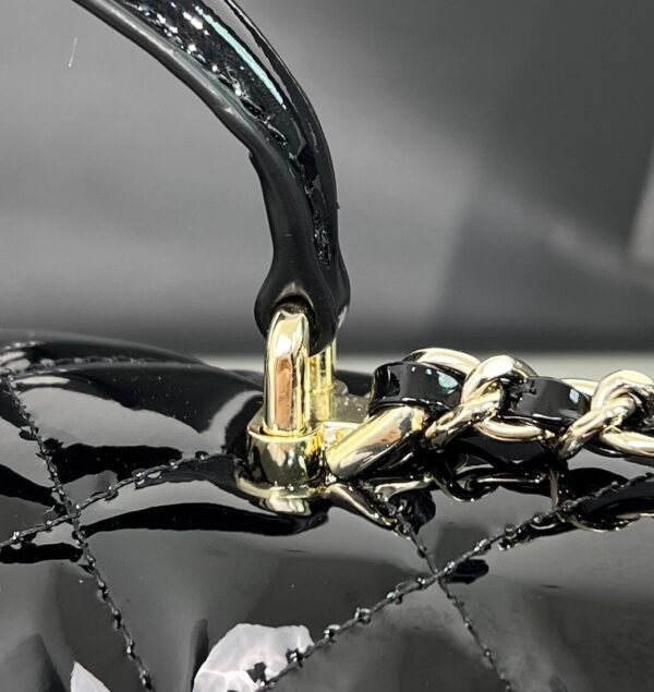 Chanel Mini Flap Bag with Top Handle Patent Calfskin