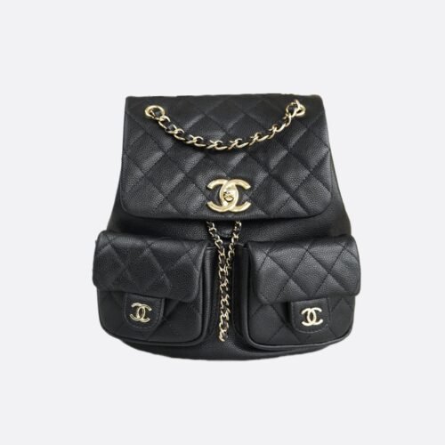 chanel AS3860 (1) 𝗖𝗛𝗔𝗡𝗘𝗟 23P New Duma Backpack Grained Cowhide Medium Black
