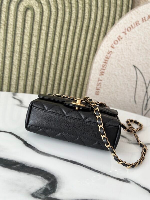 Chanle Mini Flap Bag Grained Calfskin & Gold-Tone Meta