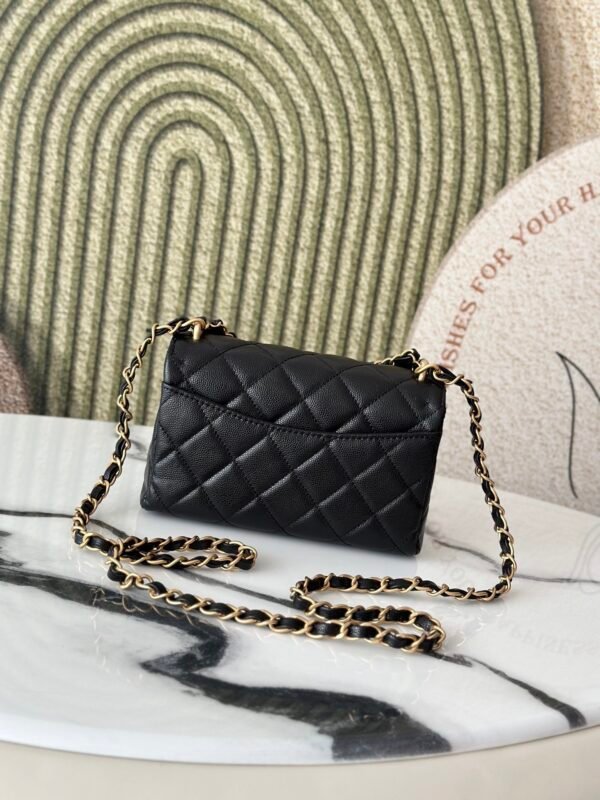 Chanle Mini Flap Bag Grained Calfskin & Gold-Tone Meta