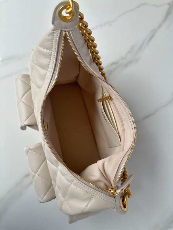 Chanel Hobo Cargo Bag Calfskin Leather White