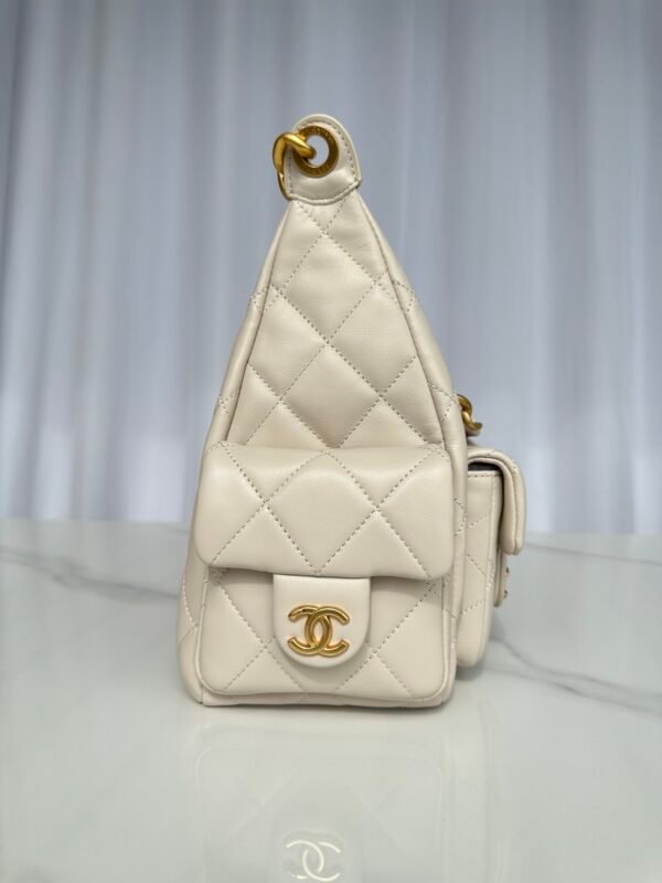 Chanel Hobo Cargo Bag Calfskin Leather White
