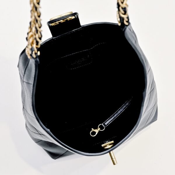 CHANEL Small hobo bag Shiny lambskin & gold-tone metal
