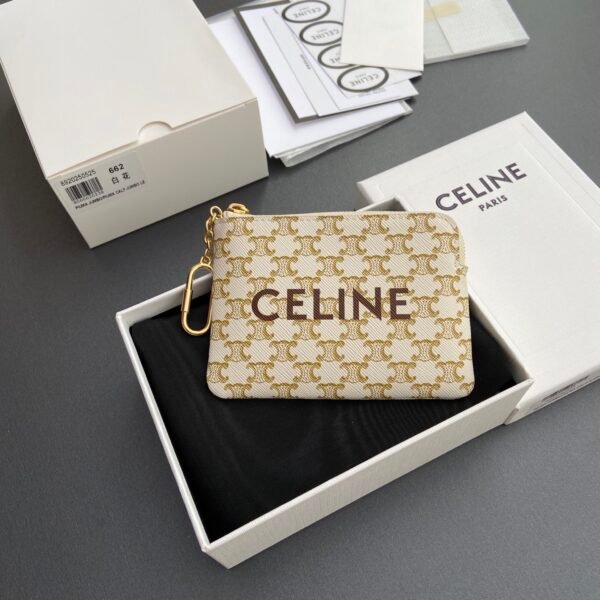 10C662CA2 (1) COIN PURSE IN TRIOMPHE CANVAS WITH CELINE PRINT