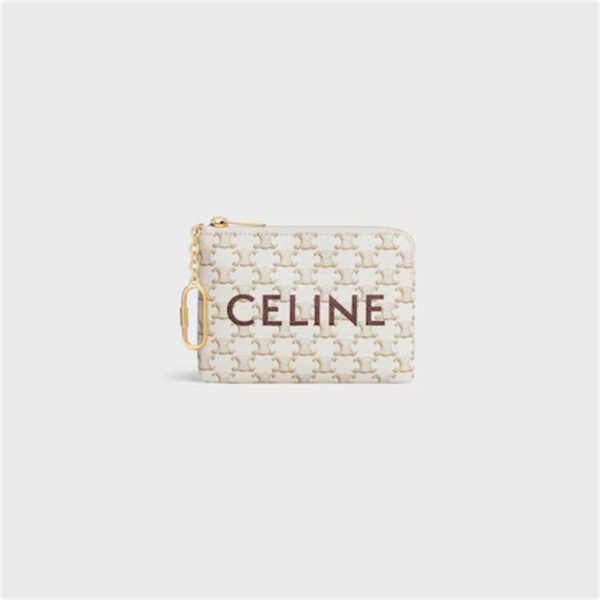 10C662CA2 (1) COIN PURSE IN TRIOMPHE CANVAS WITH CELINE PRINT