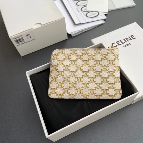 10C662CA2 (4) COIN PURSE IN TRIOMPHE CANVAS WITH CELINE PRINT