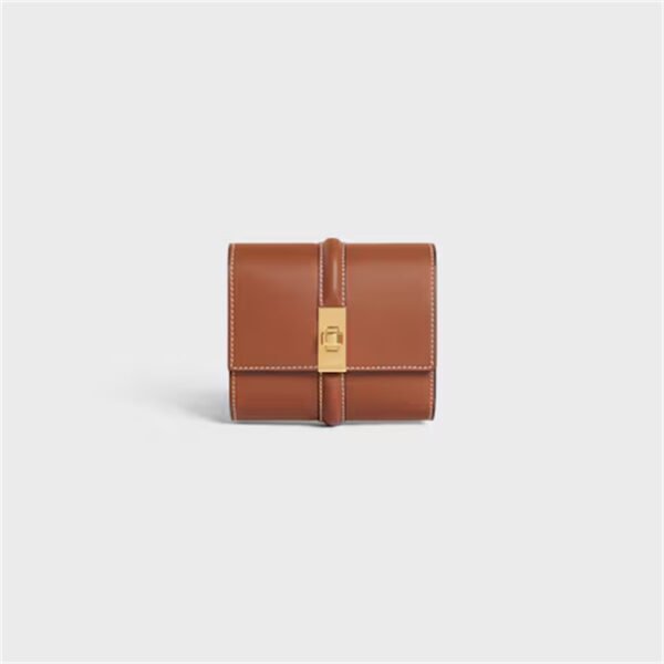 10F523CQ7 (1) SMALL TRIFOLD WALLET 16 IN SATINATED CALFSKIN