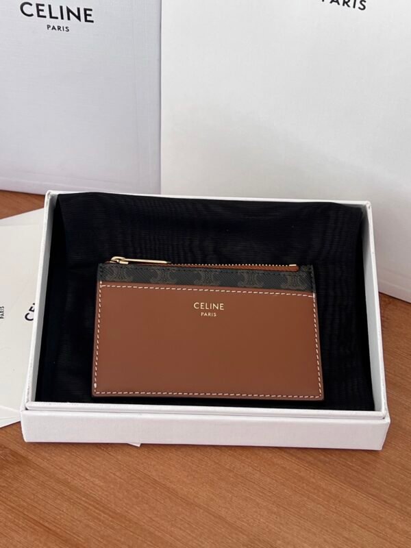 10F992BZ9 (4) Logo print zip card holder