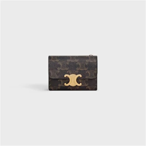 COMPACT WALLET WITH COIN TRIOMPHE IN TRIOMPHE CANVAS
