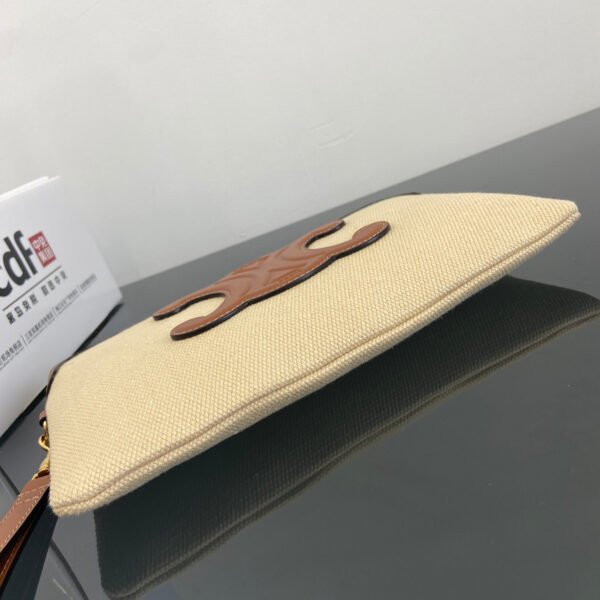 10J502EW1 (1) SMALL POUCH WITH STRAP CUIR TRIOMPHE IN TEXTILE AND CALFSKIN