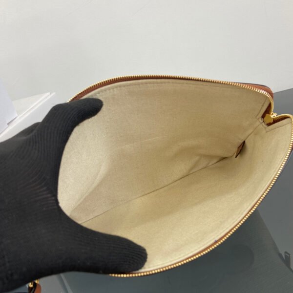 10J502EW1 (12) SMALL POUCH WITH STRAP CUIR TRIOMPHE IN TEXTILE AND CALFSKIN